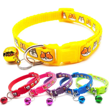 Colorful Cartoon Pet Collar with Bell – Cute & Comfy