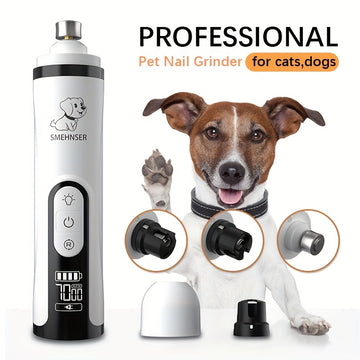 USB Rechargeable Pet Nail Grinder – LED & Quiet
