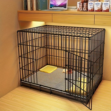 Foldable Stainless Steel Pet Cage with Toilet